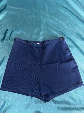 Women's Vintage American Apparel high waist disco shorts - blue 28/29